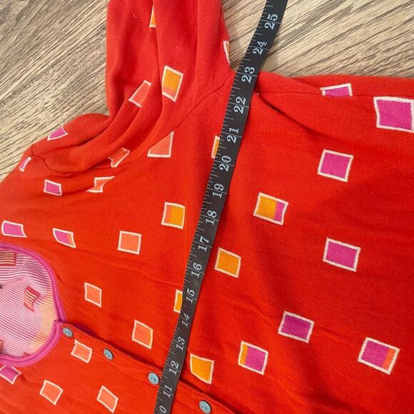 Gudrun Sjoden Orange Geometric Knit Cardigan XXL – Boho Lagenlook Style Organic - Picture 6 of 7